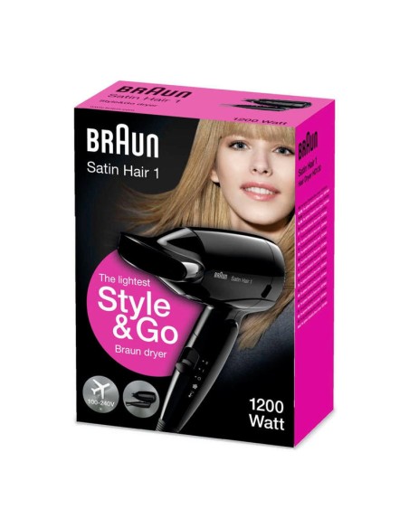 Compra Secador De Pelo Braun Satin Hair 1 HD 130 Style & Go 1200W En Kiwiku