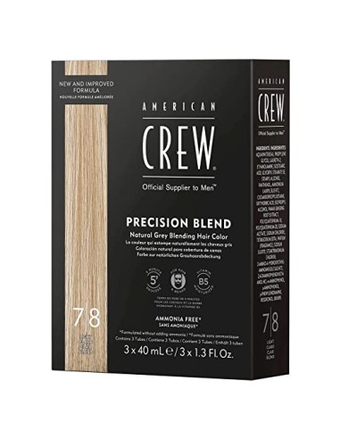 AMERICAN CREW Precision Blend Lote #7-8 Light 3 Piezas - Kit De Coloración Para Hombre | Kiwiku  