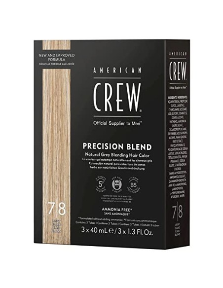 AMERICAN CREW Precision Blend Lote #7-8 Light 3 Piezas - Kit De Coloración Para Hombre | Kiwiku  