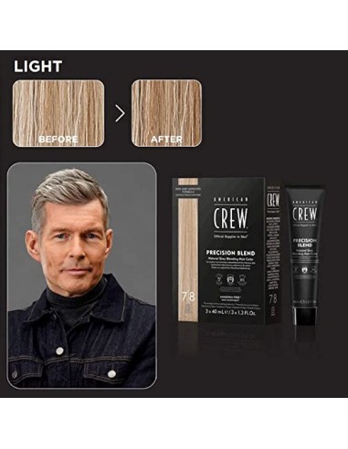 AMERICAN CREW Precision Blend Lote #7-8 Light 3 Piezas - Kit De Coloración Para Hombre | Kiwiku  