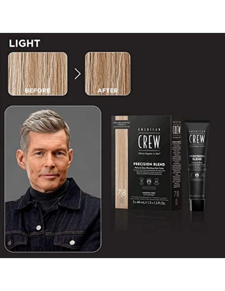 AMERICAN CREW Precision Blend Lote #7-8 Light 3 Piezas - Kit De Coloración Para Hombre | Kiwiku  
