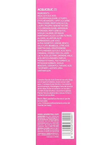 Oportunidad SESDERMA  ACGLICOLIC 20 crema gel hidratante 50 ml