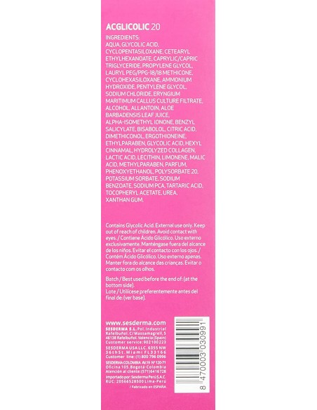 Oportunidad SESDERMA  ACGLICOLIC 20 crema gel hidratante 50 ml