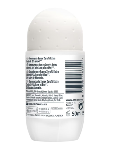 Ofertón SANEX  Sanex zero desodorante extra control roll on 50ml