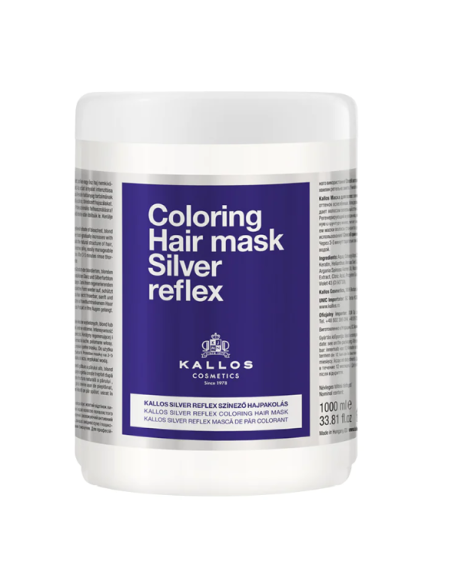 Mascarilla KALLOS Silver Reflex 1000 Ml Para Cabello Decolorado, Rubio O Gris - Kiwiku