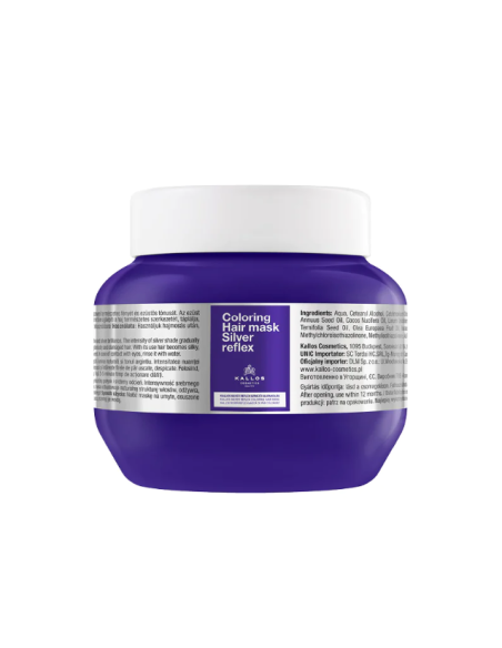 Mascarilla Capilar KALLOS Silver Reflex 275 ml Para Cabello Rubio y Gris - Kiwiku