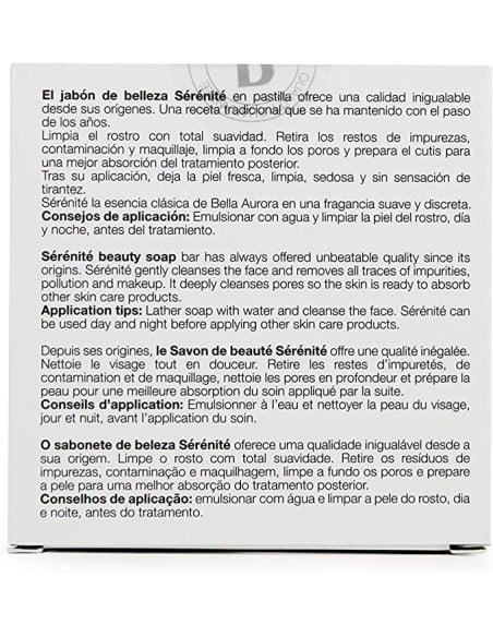 Compra Bella Aurora Sérénité Jabón Limpiador y Desmaquillante 100gr en Kiwiku