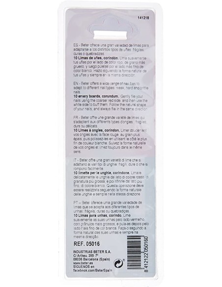 Oferta - BETER 77405 Beter Lima Uñas Coridón 13.6 cm - 10 Piezas