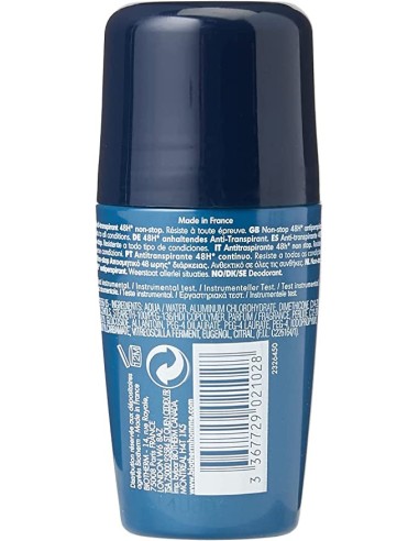 BIOTHERM Homme Day Control Desodorante Roll-on 75ml Antitranspirante 48h - Kiwiku