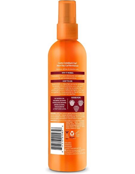 CANTU Shea Butter Natural Hair Comeback Curl Revitalizing Spray 355 Ml - Define Y Revitaliza Rizos  