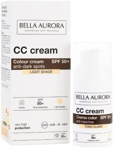 Oportunidad BELLA AURORA  CC CREAM anti-manchas SPF50+ #claro 30 ml