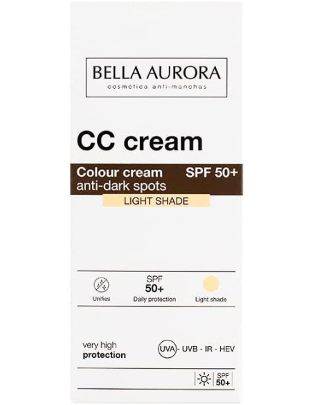 Oportunidad BELLA AURORA  CC CREAM anti-manchas SPF50+ #claro 30 ml