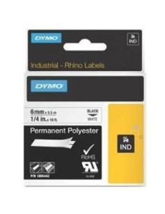 DYMO 6mm RHINO Permanent polyester - Cintas para impresoras de etiquetas (Poliéster, 6 mm, 5,5m, Caja, 3,2 cm, 11,1 cm): Dymo: K