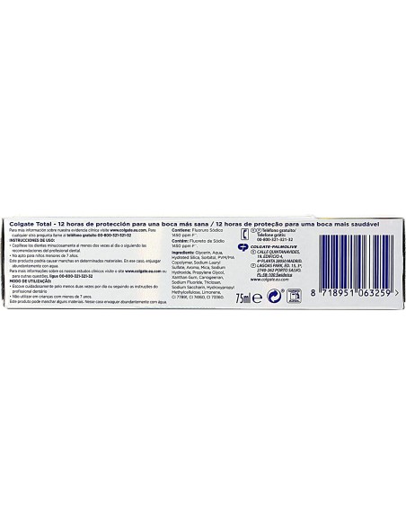 Comprar COLGATE 73518 Colgate Total Pasta DentíFrica Efecto Invisible Tubo 75 Ml