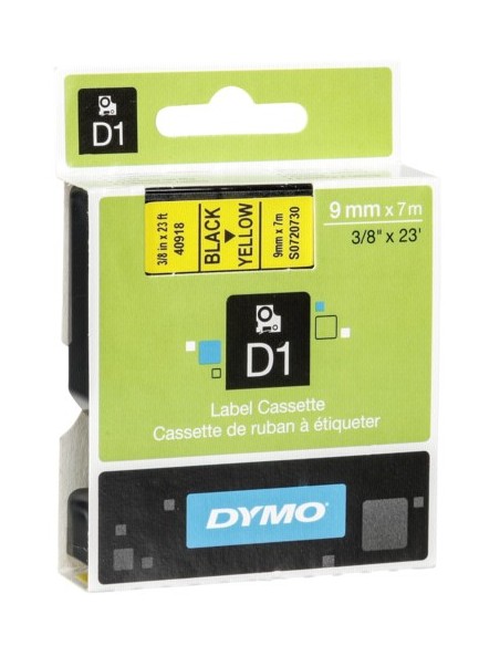 DYMO S0720730 - D1 - tape dymo 9mmx7m Negro-Amarillo