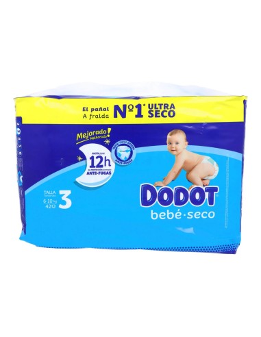 DODOT PAÑAL BASICO TALLA 3 (5-10 KG) 42 UNIDADES