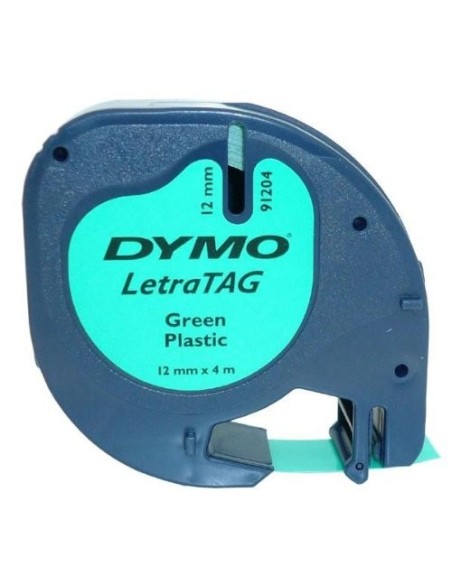 DYMO S0721640 - Cintas plastico 12 mm. x 4 m negro verde