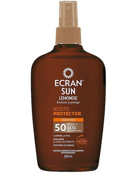 ECRAN Lemonoil Aceite Solar Bronceado Intenso SPF2 200 Ml - Kiwiku  