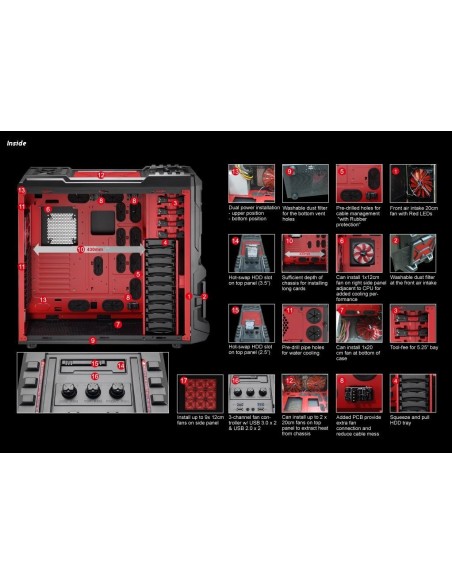 Aerocool Strike X ST Devil Red - Caja de ordenador Negro, Rojo