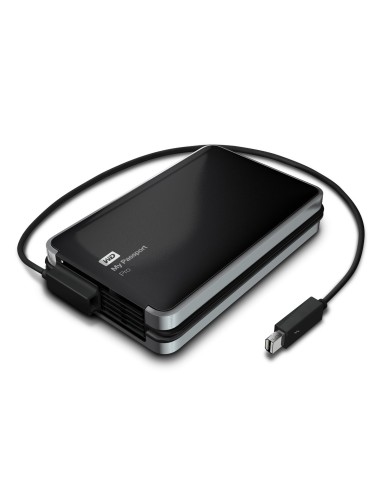 WD My Passport Pro 4TB - Disco de almacenamiento RAID portátil de 4 TB (230 MB/s, cable Thunderbolt integrado) negro: Western-Di