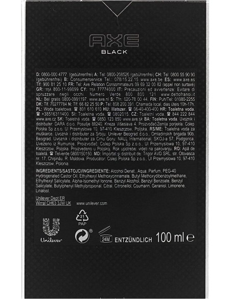 Ofertón AXE  Axe Black Eau De Toilette Vaporizador 100Ml