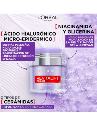 Comprar L'Oreal  Revitalift Filler Agua-Crema Reafirmante 50 Ml