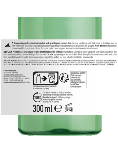 L'OREAL PROFESSIONNEL Expert Volumetry Champú 300 Ml | Cabello Fino | Kiwiku