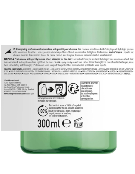 L'OREAL PROFESSIONNEL Expert Volumetry Champú 300 Ml | Cabello Fino | Kiwiku