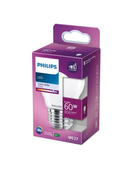 Ofertón Philips S7907785 Bombilla led philips esférico 4,5 x 7,8 cm e27 e 6,5 w 806 lm (4000 k)