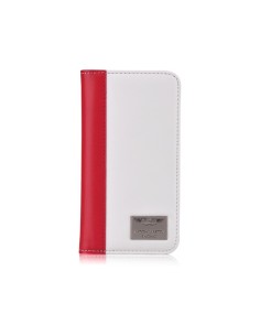 Funda folio aston martin piel para galaxy s5 blanca y roja