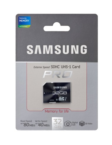 Memoria sd 32gb samsung pro class 10 80mb/s mb-sgbgb/eu