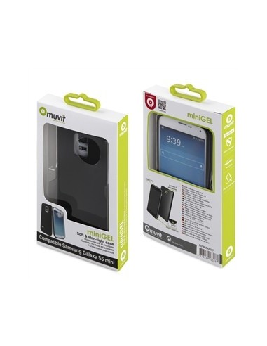 Kiwiku.com: Muvit MUSKI0327 - Funda minigel para Samsung Galaxy S5 Mini, negro - Electrónica