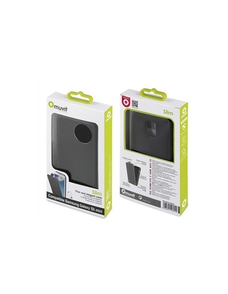 Muvit MUSLI0565 - Funda slim + protector de pantalla para Samsung Galaxy S5 Mini, negro - Electrónica - Kiwiku.com