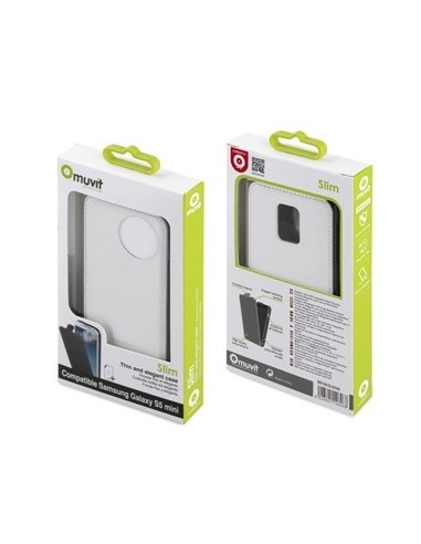 Kiwiku.com: Muvit MUSLI0566 - Funda slim + protector de pantalla para Samsung Galaxy S5 Mini, blanco - Electrónica