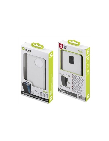 Kiwiku.com: Muvit MUSLI0566 - Funda slim + protector de pantalla para Samsung Galaxy S5 Mini, blanco - Electrónica