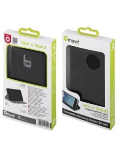Kiwiku.com: Muvit MUSNS0084 - Funda tipo cartera folio con función soporte y tarjetero para Galaxy S5 Mini, negro - Electrónica 2