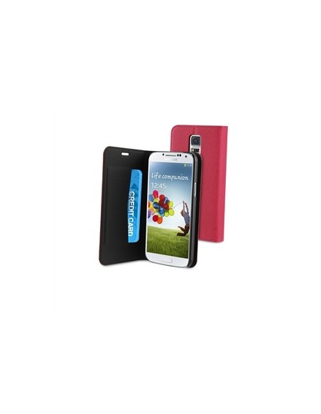 Muvit MUSNS0085 - Funda tipo cartera folio con función soporte y tarjetero para Galaxy S5 Mini, negro/rosa: Kiwiku.com: Electrón