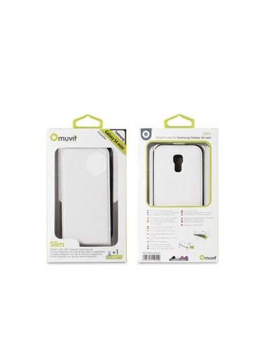 Muvit MUSLI0263 - Funda slim + protector de pantalla para Samsung Galaxy S4 Mini, blanco - Electrónica - Kiwiku.com