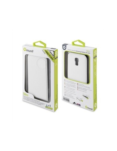 Muvit MUSLI0263 - Funda slim + protector de pantalla para Samsung Galaxy S4 Mini, blanco - Electrónica - Kiwiku.com