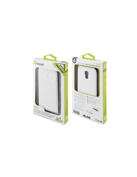 Muvit MUSLI0263 - Funda slim + protector de pantalla para Samsung Galaxy S4 Mini, blanco - Electrónica - Kiwiku.com