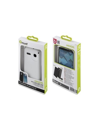 Muvit MUSKI0364 - Funda minigel para Alcatel Pop C3, blanco: Kiwiku.com: Electrónica