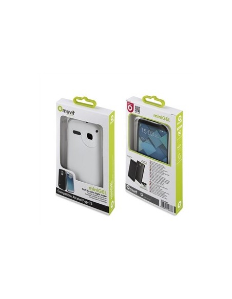 Muvit MUSKI0364 - Funda minigel para Alcatel Pop C3, blanco: Kiwiku.com: Electrónica