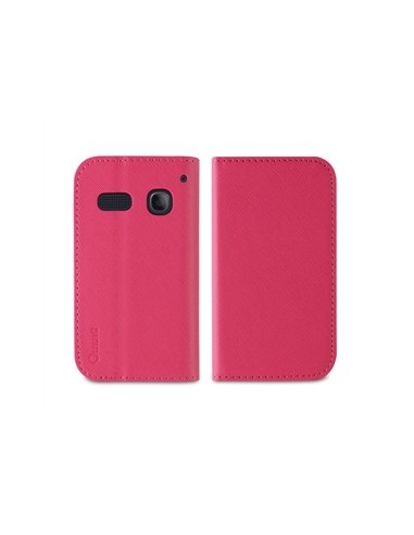 Muvit MUSNS0087 - Funda folio tipo cartera con función soporte y tarjetero para Alcatel Pop C3, negro/rosa: Kiwiku.com: Electrón