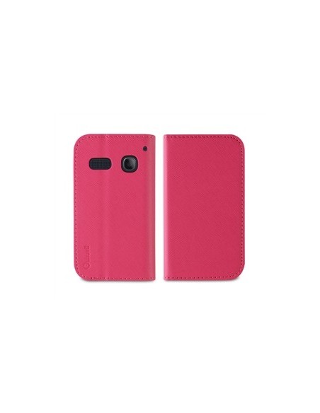 Muvit MUSNS0087 - Funda folio tipo cartera con función soporte y tarjetero para Alcatel Pop C3, negro/rosa: Kiwiku.com: Electrón