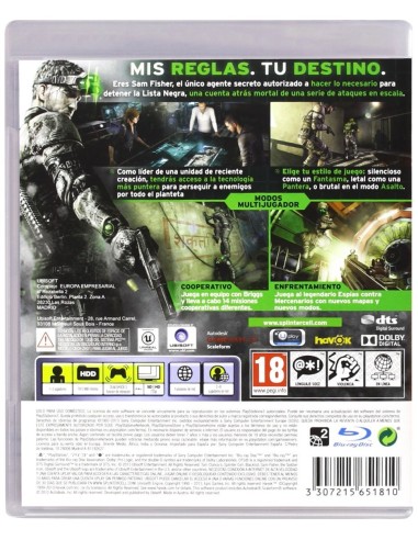 Juego Ps3 splinter cell blacklist