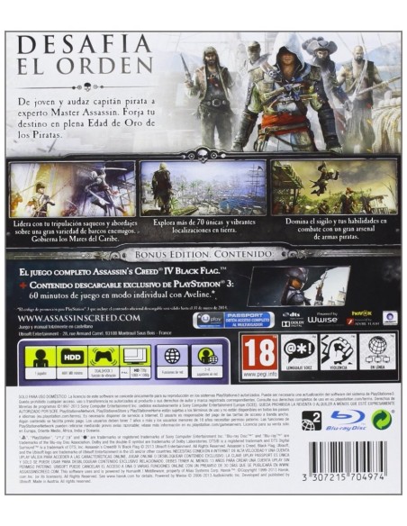 Assassins Creed 4: Black Flag - Bonus Edition: Playstation 3: Kiwiku.com: Videojuegos