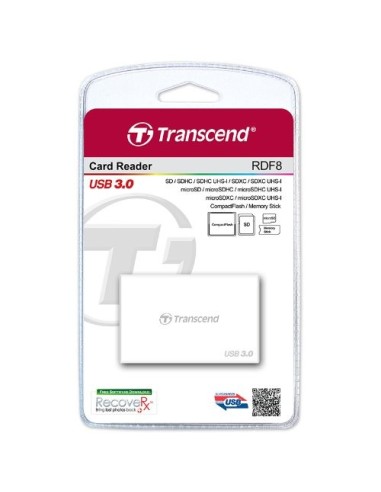 Transcend TS-RDF8W - Lector de tarjetas de memoria, color blanco