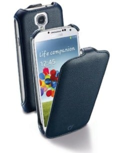 Cellular Line FLAPGALAXYS4BK - Funda con tapa para Samsung Galaxy S4 cuero artificial, color negro