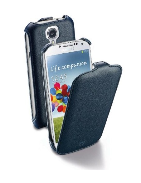 Cellular Line FLAPGALAXYS4BK - Funda con tapa para Samsung Galaxy S4 cuero artificial, color negro