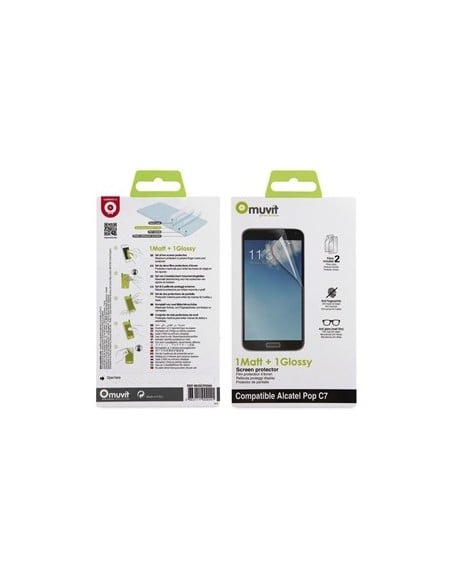 Muvit MUSCP0560 - Set de 2 protectores de pantalla (1 mate, 1 brillo) para Alcatel Pop C7 - Electrónica - Kiwiku.com